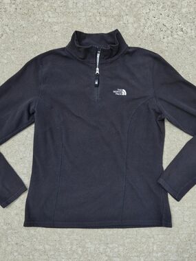 The North Face Women's TKA 100 Glacier 1/4 Zip Fleece Pullover Black Size Medium